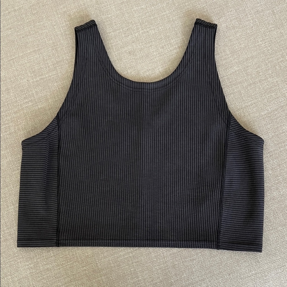 Lululemon Women's Ribbed Black Crop Tank Top